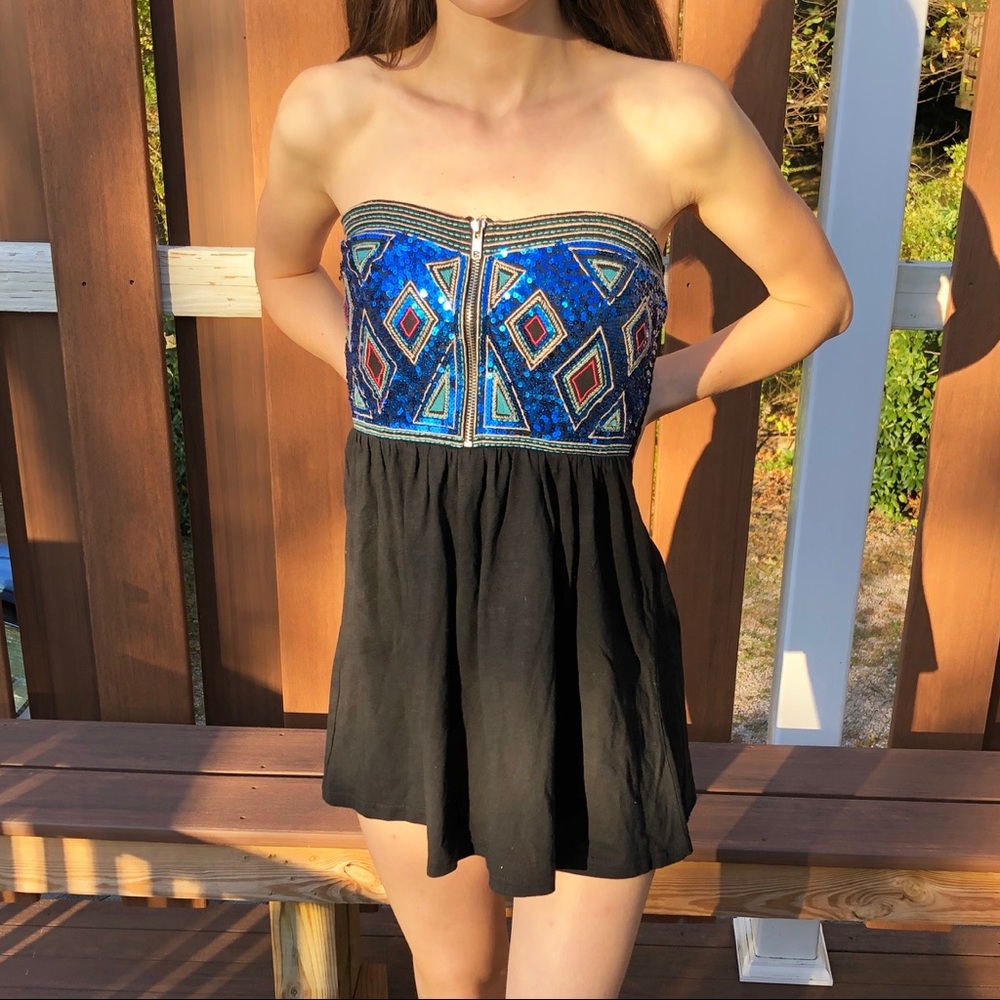 Sequin Strapless Dress